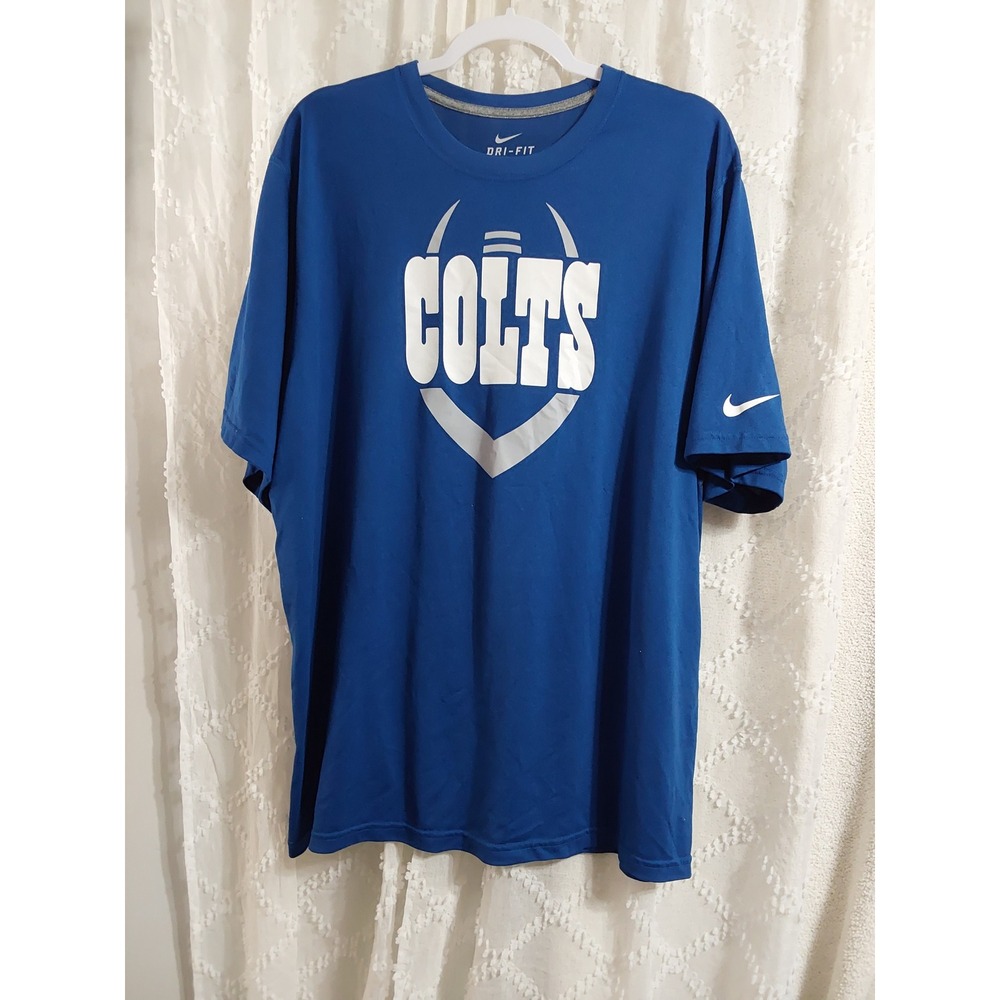 Nike Dri-FIT Indianapolis Colts Mens XL Blue Graphic Performance T-Shirt NFL
